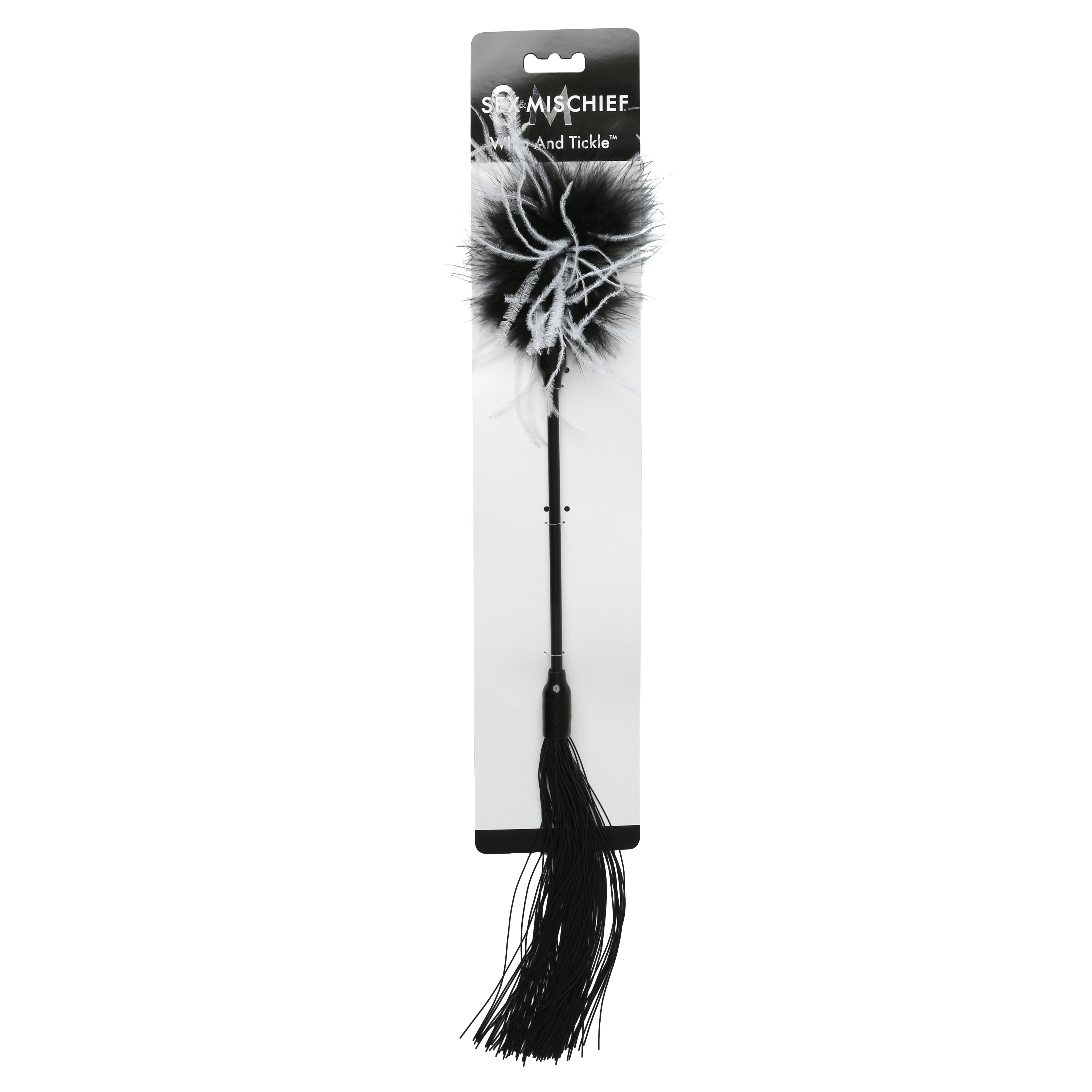 Sportsheets - Sex and Mischief Whip and Tickler - Black - Bondage & Fetish Toys