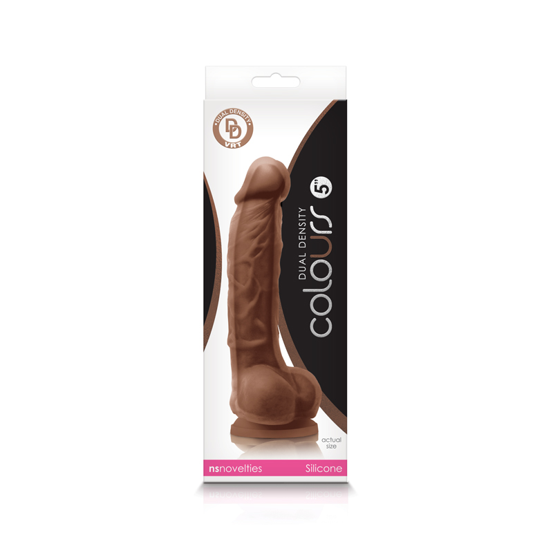 NS Novelties - Colours Dual Density 5 in. Dildo Brown - Dildos - Silicone