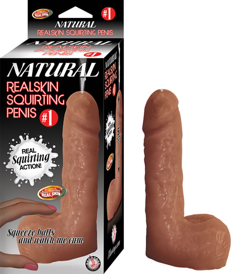 Nasstoys - #1 Natural Realskin Squirting Penis - Brown - Dildos
