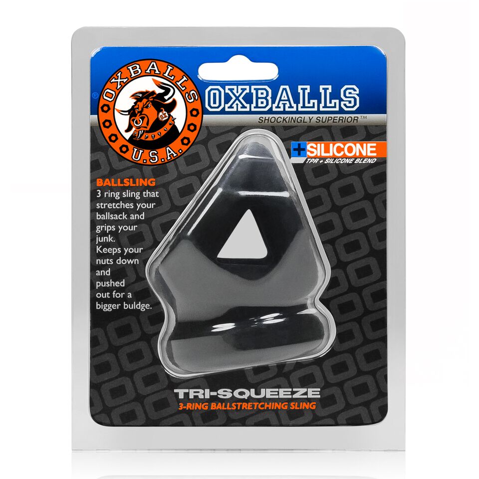 Oxballs - OxBalls TRI-SQUEEZE cocksling/ballstretcher, BLACK ICE - Cockrings - TPE/TPR/Elastomers