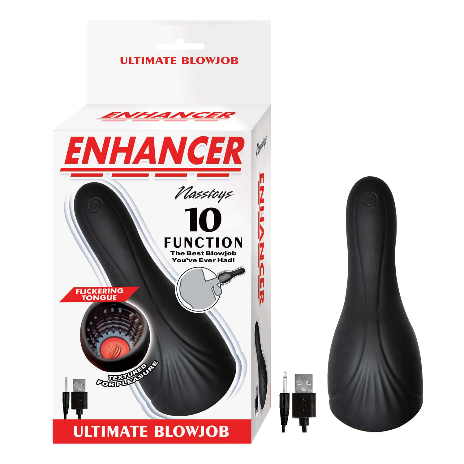 Nasstoys - Enhancer Ultimate Blowjob Black - Masturbation Aids for Males - Silicone