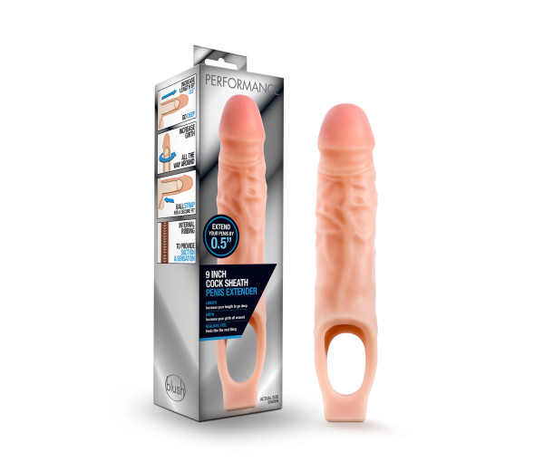 Blush - Performance - 9 Inch Cock Sheath Penis Extender - Vanilla - Cockrings