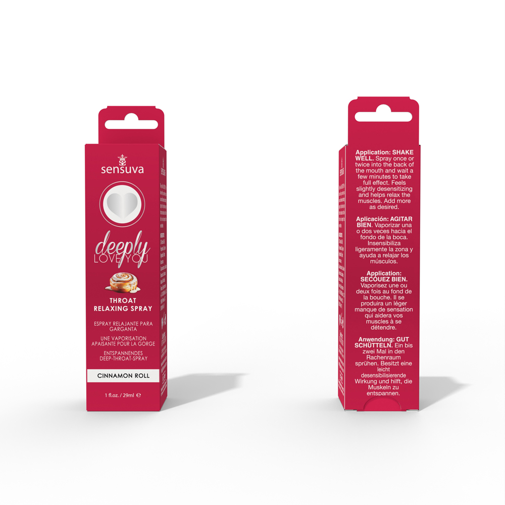 Sensuva - Deeply Love You Throat Relaxing Spray - Cinnamon Roll - 1 Fl. Oz. - Holiday Items