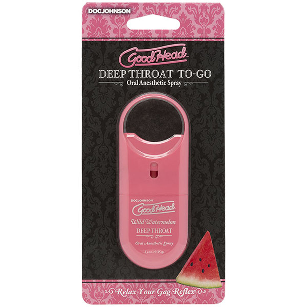 Doc Johnson - Goodhead - Deep Throat Spray to-Go - Wild Watermelon - .33 Oz. - Lubricants, Creams & Glides
