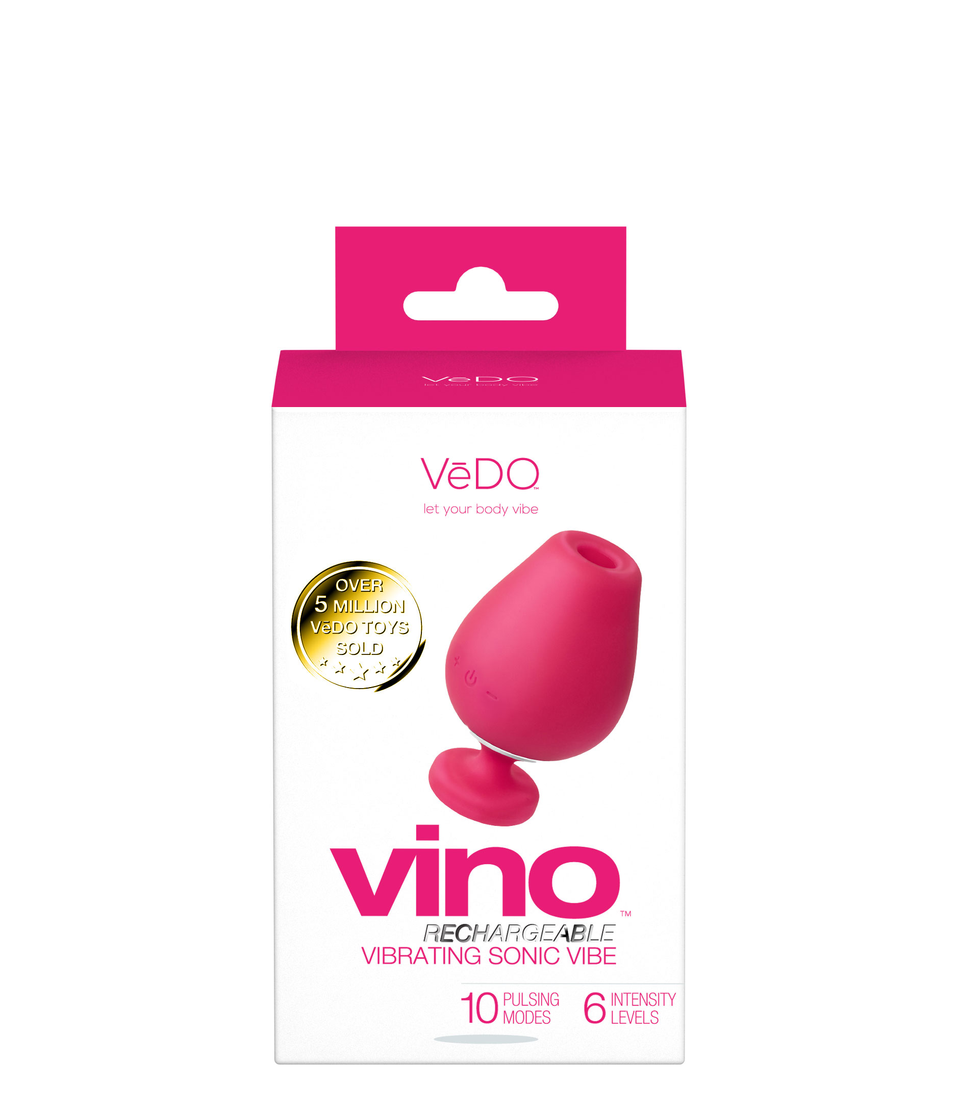 VeDO - VeDO Vino Rechargeable Vibrating Sonic Vibe Pink - Vibrators - Silicone