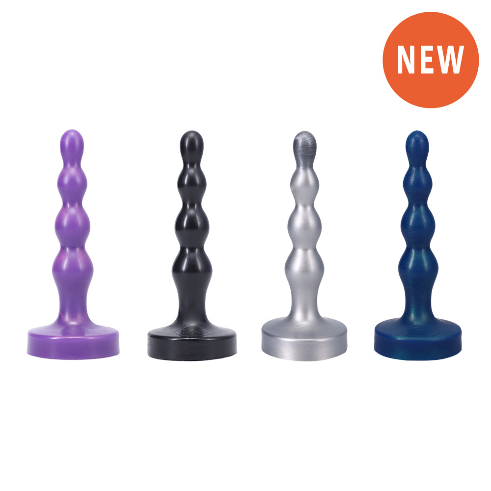 Tantus - Tantus Ripple Small 8 in. Anal Beads Dildo Firm Silver - Anal Toys & Stimulators - Silicone