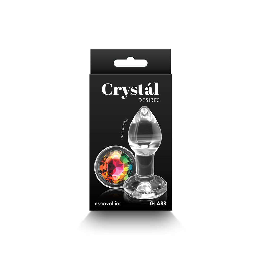 NS Novelties - Crystal Desires Rainbow Gem Glass Plug Small - Anal Toys & Stimulators - Glass
