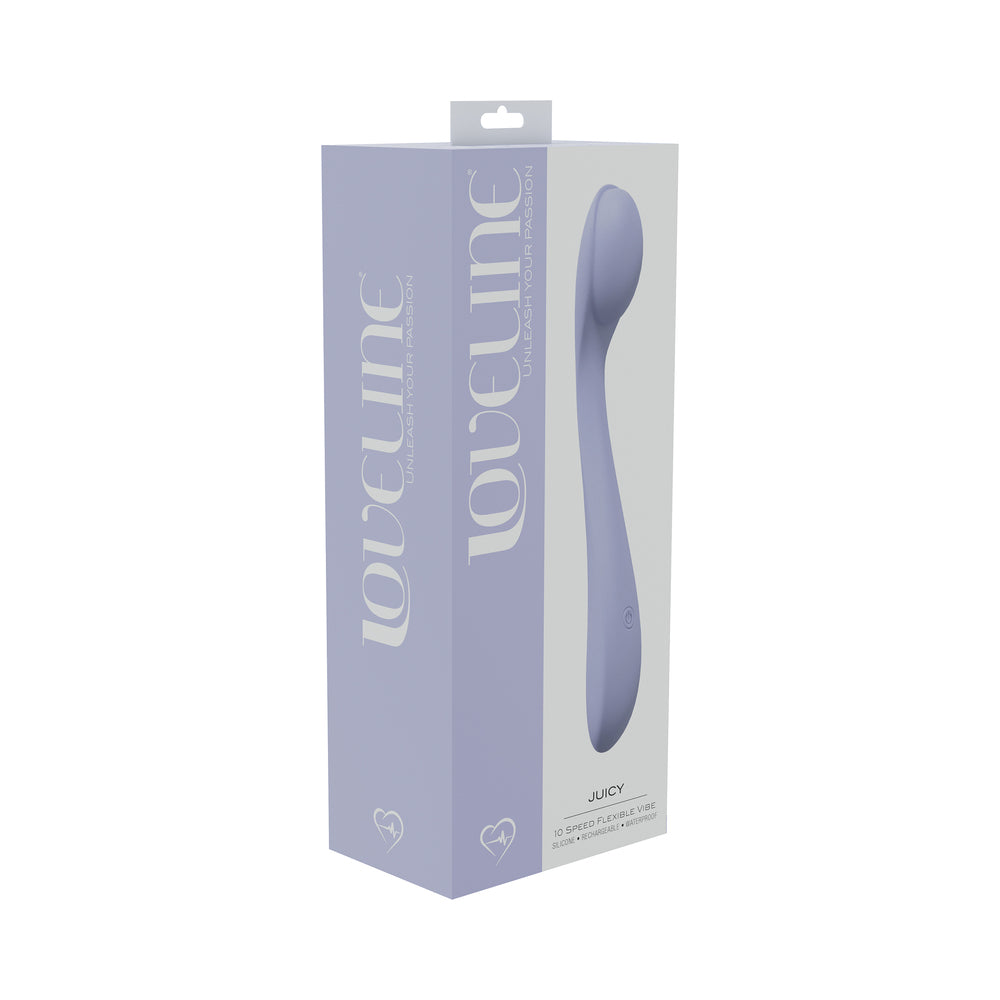 Shots - LoveLine Juicy 10 Speed Flexible Vibe Sealed Silicone Rechargeable Submersible Lavender - Vibrators - Silicone