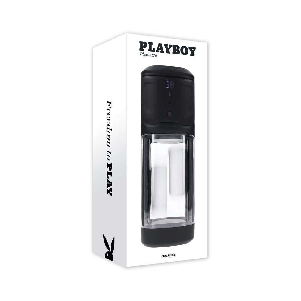 Playboy - Playboy Side Piece Rechargeable Vibrating Warming Stroker - Masturbation Aids for Males - TPE/TPR/Elastomers