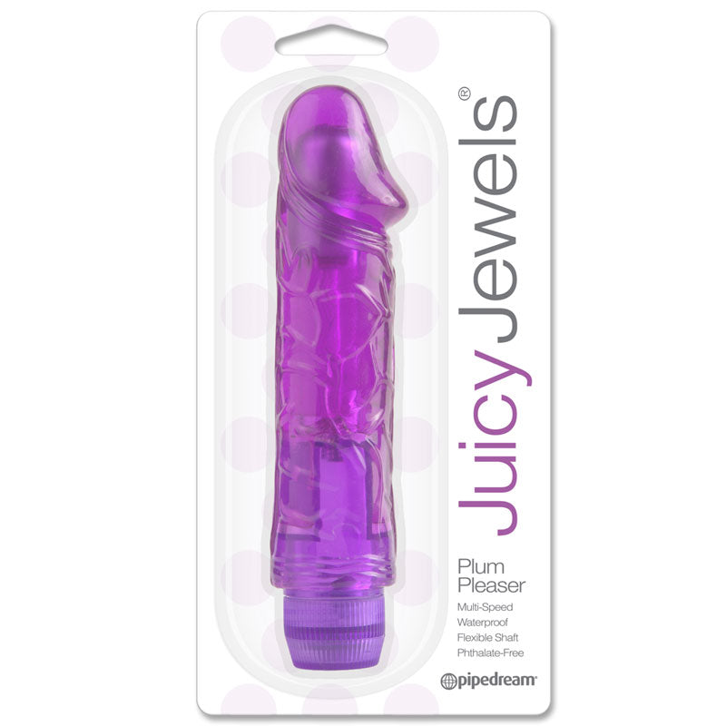 Pipedream - Juicy Jewels Plum Pleaser Flexible Realistic Vibrator Purple - Vibrators - Jelly/Rubber