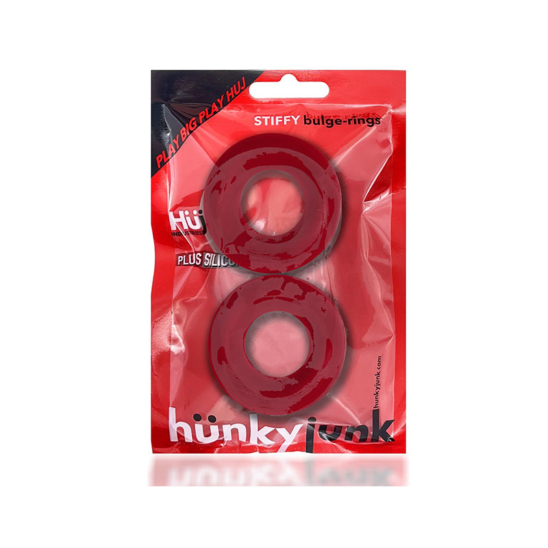 Oxballs - OxBalls Stiffy 2-Pack Bulge Cockrings Silicone TPR Cherry Ice - Cockrings - TPE/TPR/Elastomers
