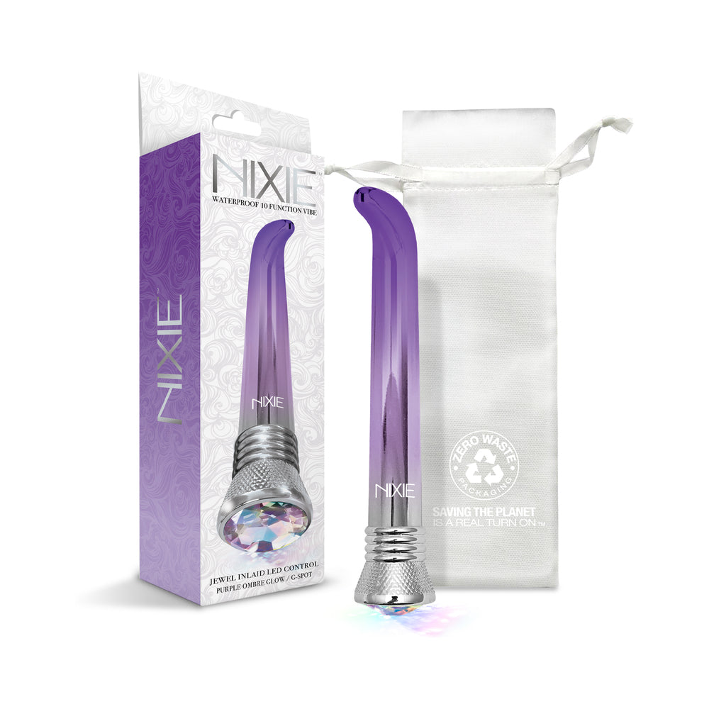 Global Novelties - Nixie Waterproof 10-Function G-Spot Vibe - Purple Ombre Glow - Vibrators - ABS