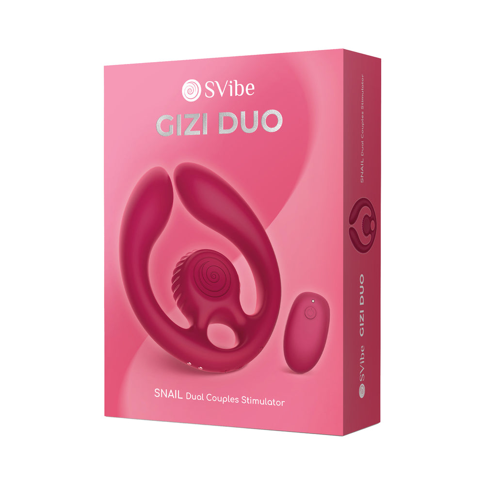 SVibe - SVibe Snail GIZI Duo Couples Stimulator Burgundy - Vibrators - Silicone