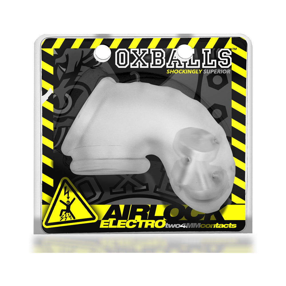 Oxballs - OxBalls Airlock Electro Air-Lite Vented Chastity Clear Ice - Bondage & Fetish Toys - Silicone