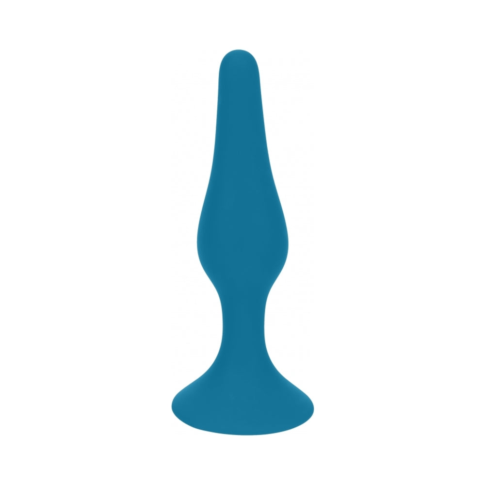 Shots - LEVELZ Slim Silicone Anal Plug Medium Teal - Anal Toys & Stimulators