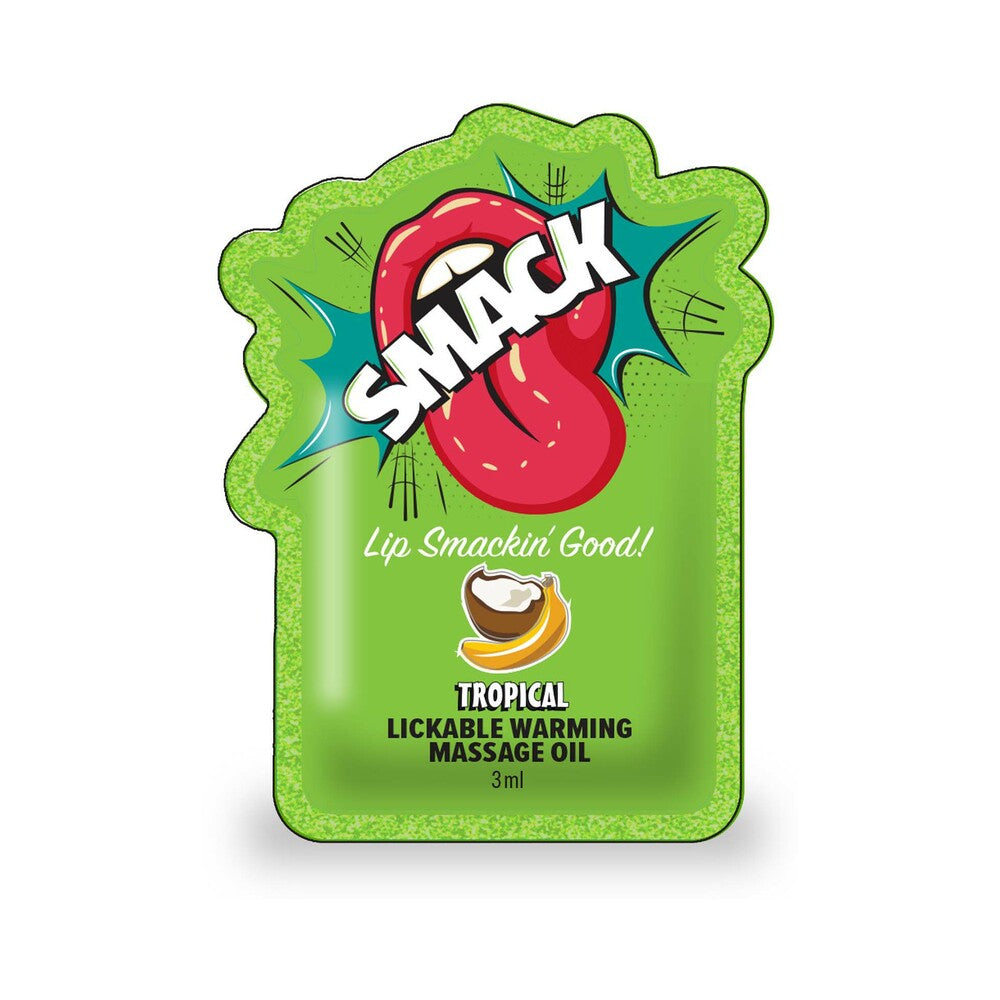 Little Genie - Smack Lickable Massage Oil 3 ml Pouch Tropical 36-Piece Display - Displays