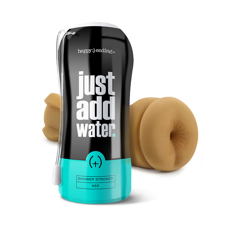 Global Novelties - Happy Ending Just Add Water Self Lubricating Shower Stroker - Ass - Masturbation Aids for Males - TPE/TPR/Elastomers