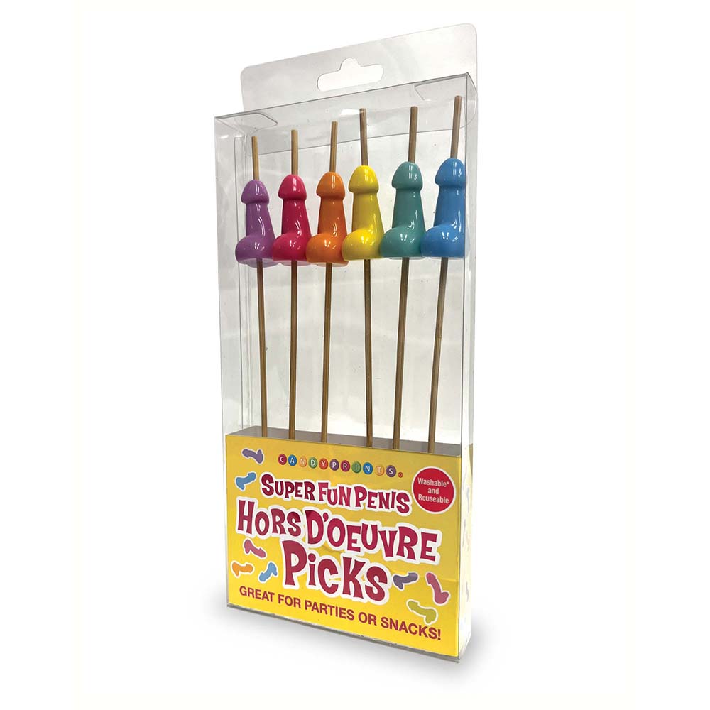 Little Genie - Super Fun Penis Hor D''oeuvre''s Picks 6-Piece Set - Novelties & Games - Wood