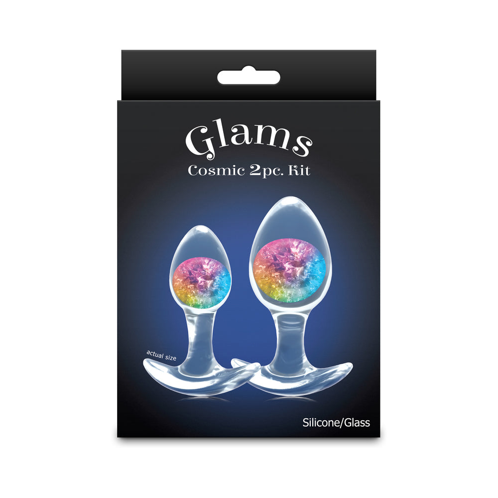 NS Novelties - Cosmic Glams 2-Piece Plug Kit Rainbow - Anal Toys & Stimulators - Silicone