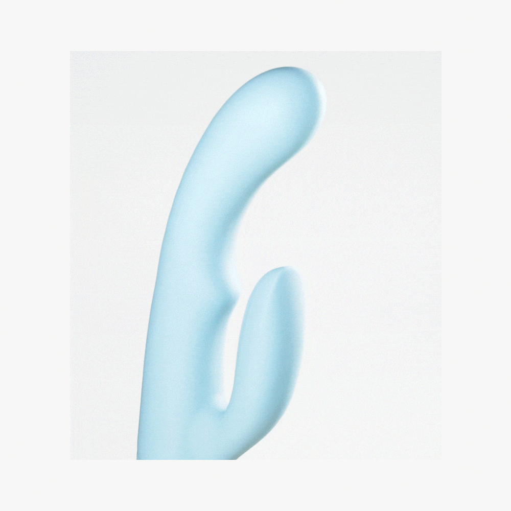 FemmeFunn - FemmeFunn Balai Rechargeable Silicone Swaying Motion Dual Stimulation Vibrator Light Blue - Vibrators - Silicone
