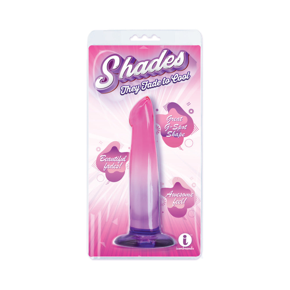 Icon Brands - Shades G-Spot 6.25 in. Dildo Pink/Purple - Dildos - TPE/TPR/Elastomers