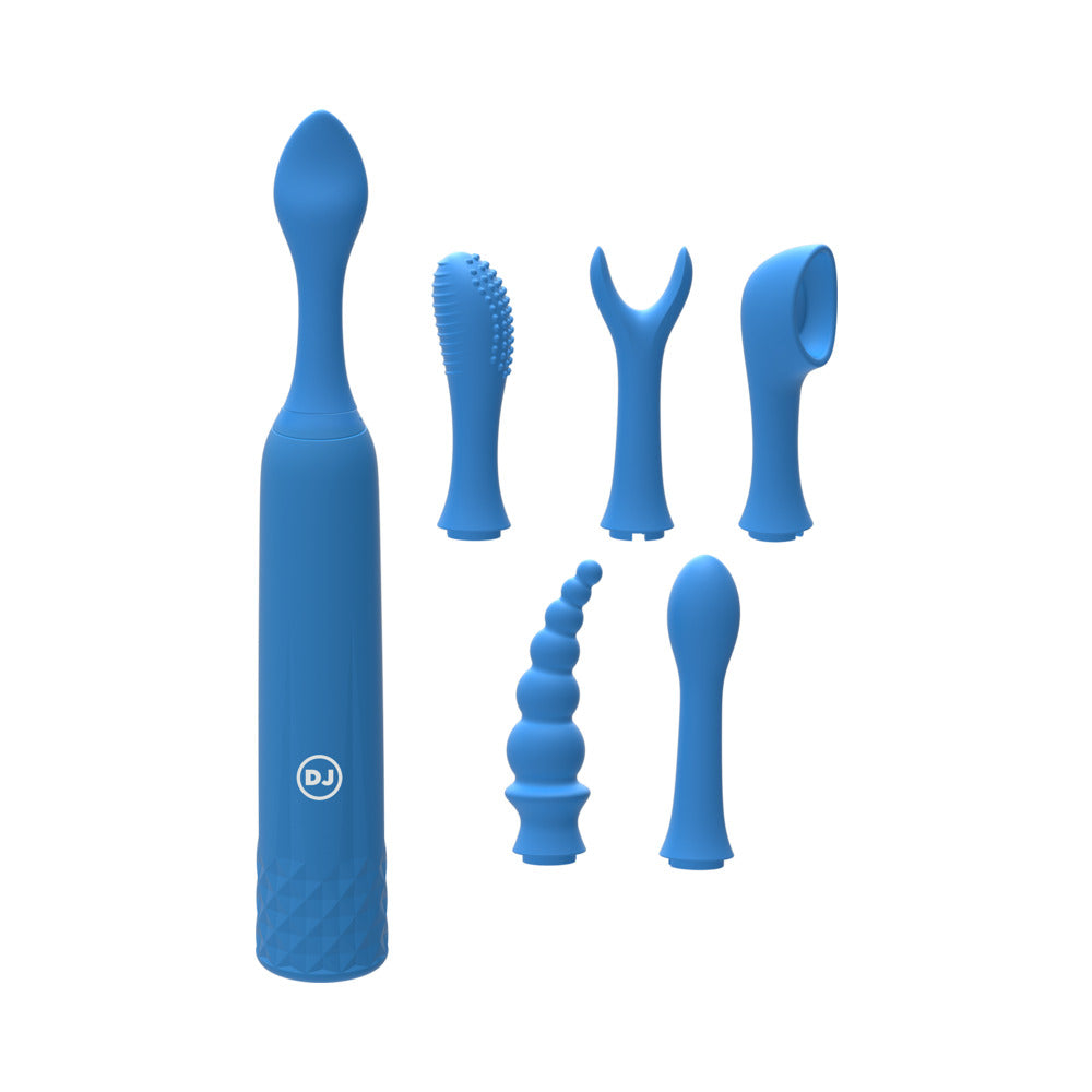 Doc Johnson - iVibe Select - iQuiver - 7 Piece Set Periwinkle Blue - Vibrators - Silicone