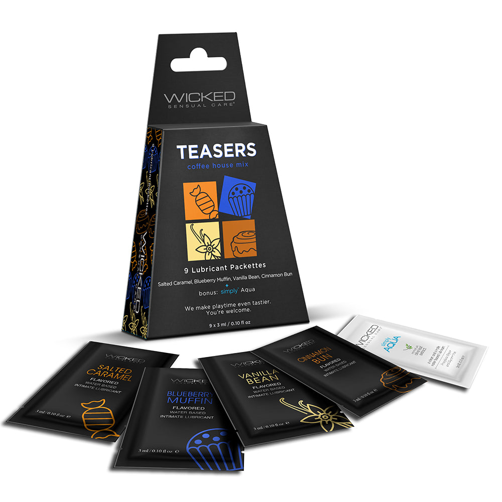 Wicked - Wicked Teasers Coffee House Mix 3 ml 9 Packs/Box - Lubricants, Creams & Glides - Liquid