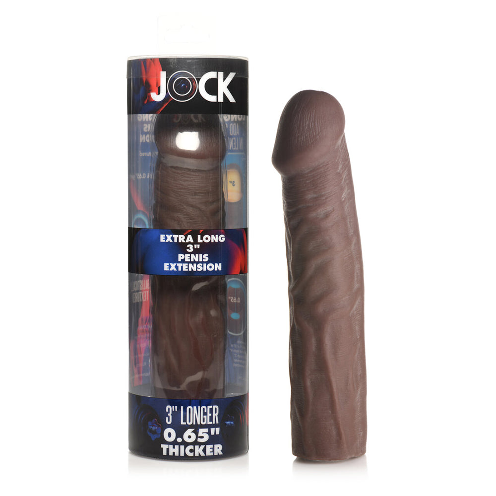 Curve Novelties - Jock Extra Long Penis Extension Sleeve 3 in. Dark - Penis Extension & Sleeves - TPE/TPR/Elastomers
