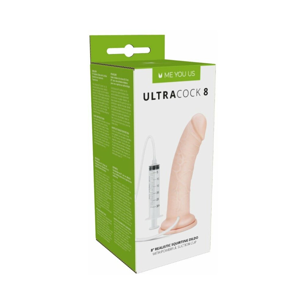 Me You Us - Me You Us Ultra Cock 8 in. Realistic Squirting Dildo Vanilla - Dildos