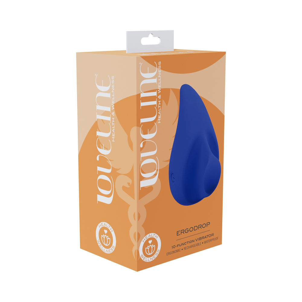 Shots - LoveLine ErgoDrop Vibe Waterproof Blue - Vibrators - Silicone
