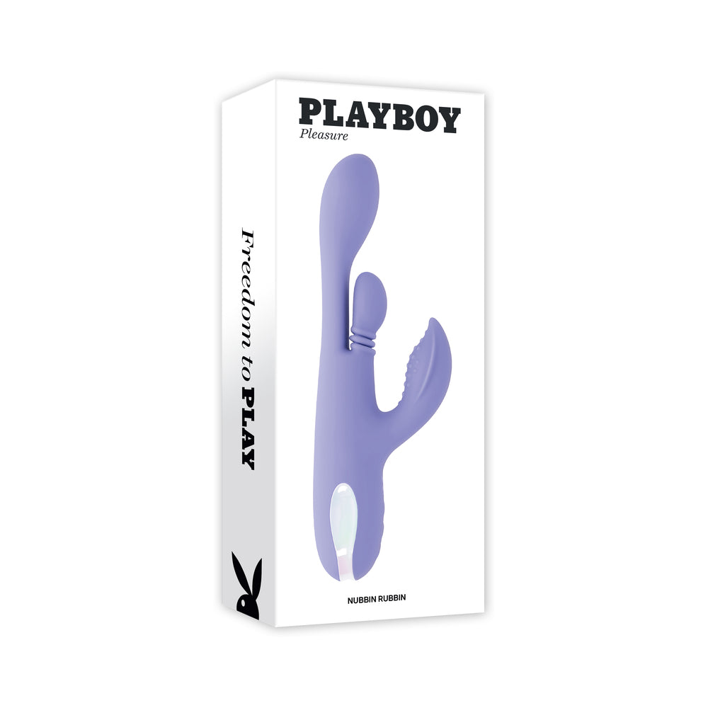 Playboy - Playboy Nubbin Rubbin Rechargeable Dual Stimulator Vibe Silicone Purple - Vibrators - Silicone