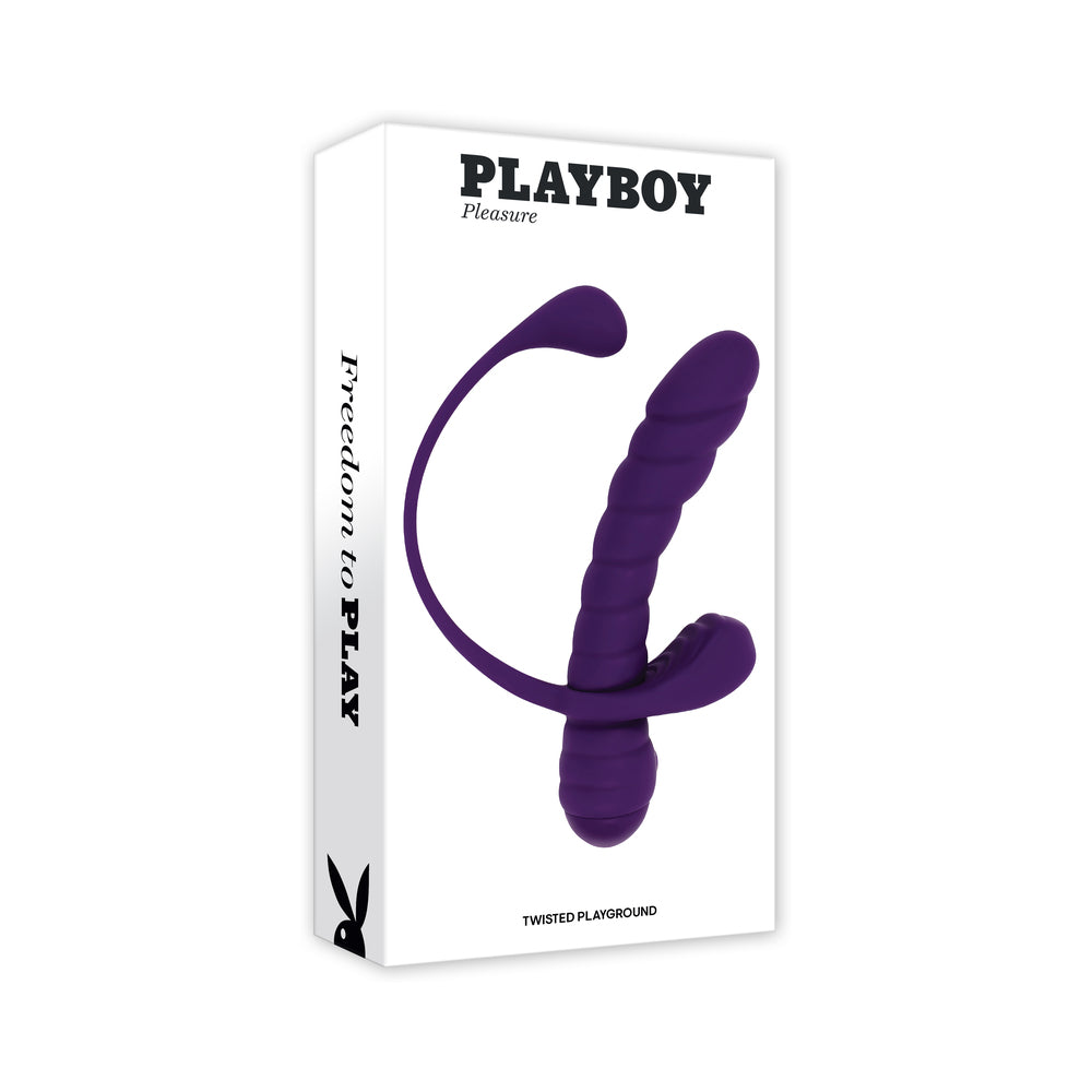 Playboy - Playboy Twisted Playground Rechargeable Triple Stimulator Vibe Silicone Purple Acai - Vibrators - Silicone