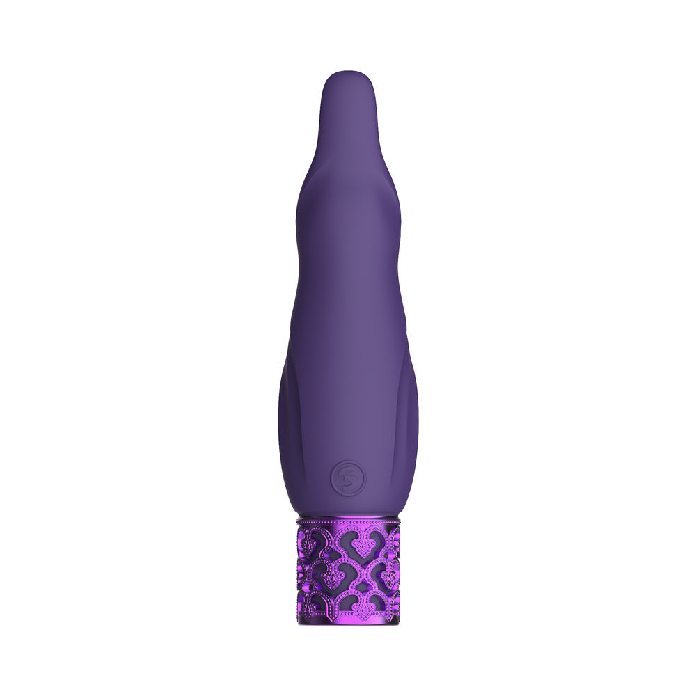 Shots - Royal Gems Sparkle Rechargeable Flicking Silicone Bullet Vibrator Purple - Vibrators - Silicone
