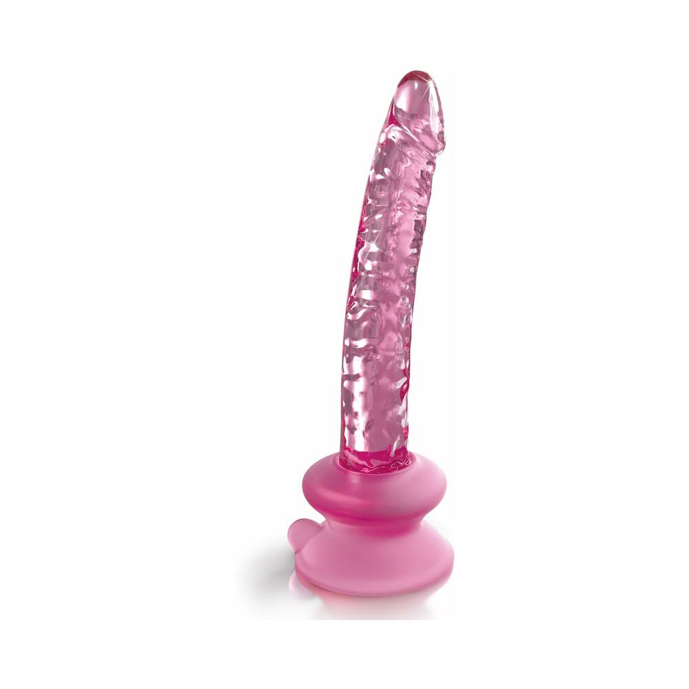 Pipedream - Icicles No. 86 Realistic 7 in. Glass Dildo With Suction Cup Pink - Dildos - Glass