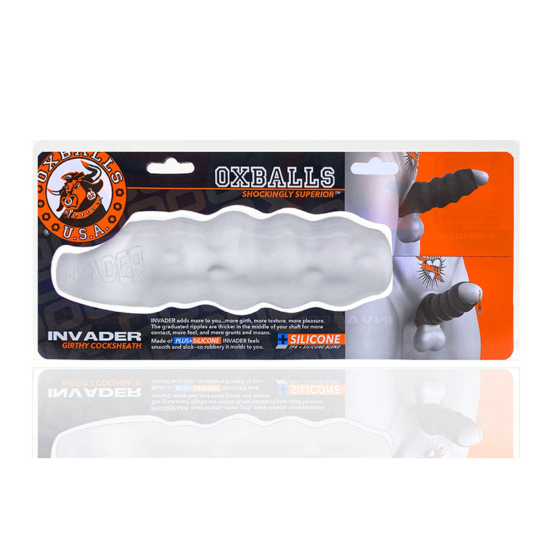 Oxballs - Oxballs Invader Cocksheath Clear Ice - Bondage & Fetish Toys - TPE/TPR/Elastomers