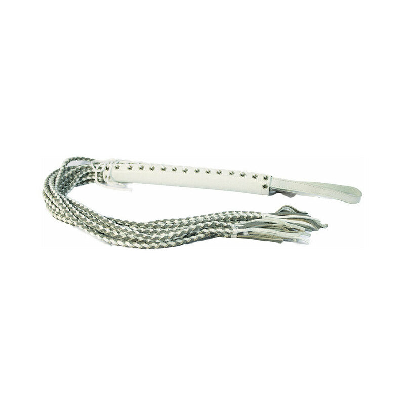 Ruff Doggie Styles - Leather Corset Flogger White/Grey - Bondage & Fetish Toys - Leather