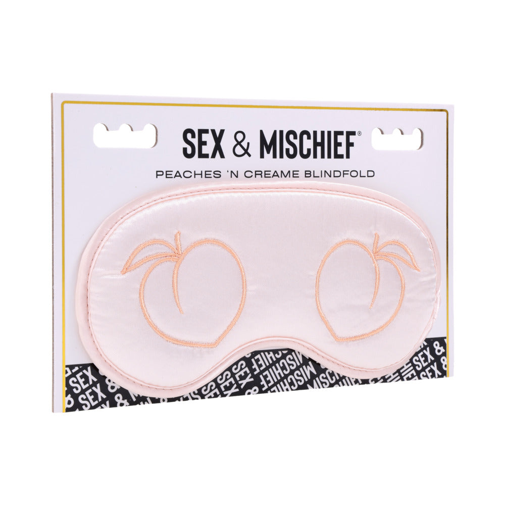 Sportsheets - Sportsheets Sex & Mischief Peaches ''n CreaMe Blindfold - Bondage & Fetish Toys - Satin