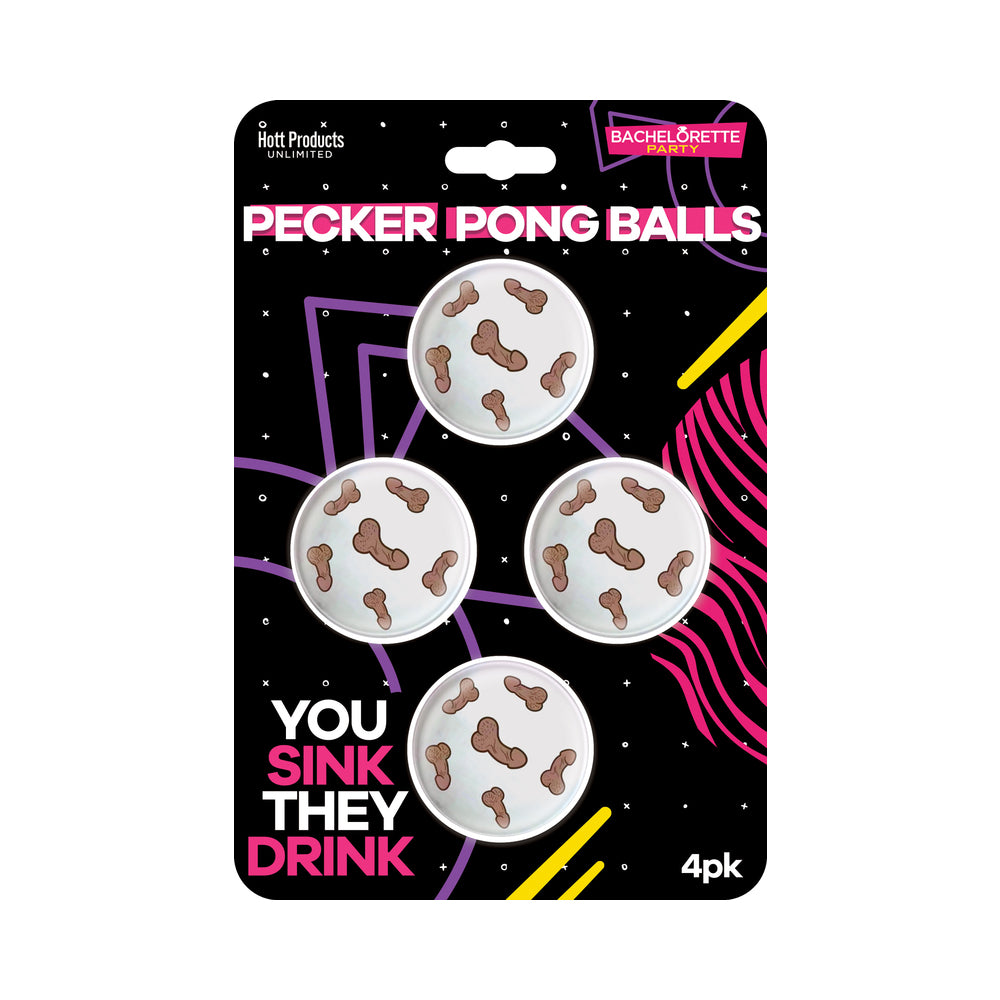 Hott Products - Pecker Beer Pong Balls 4-Pack - Novelties & Games - ABS