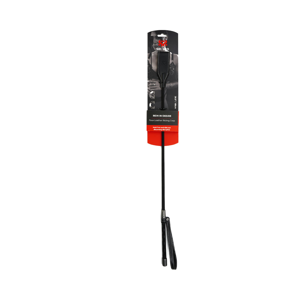 Creative Conceptions - SEI MIO Rein in Desire Faux Leather Riding Crop - Bondage & Fetish Toys - Faux Leather/Vegan Leather