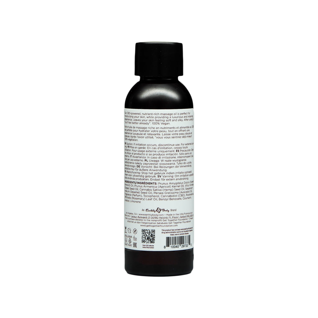 Earthly Body - Earthly Body Hemp Seed CBD Relaxing Massage and Body Oil Lavender 2 oz. - Lubricants, Creams & Glides