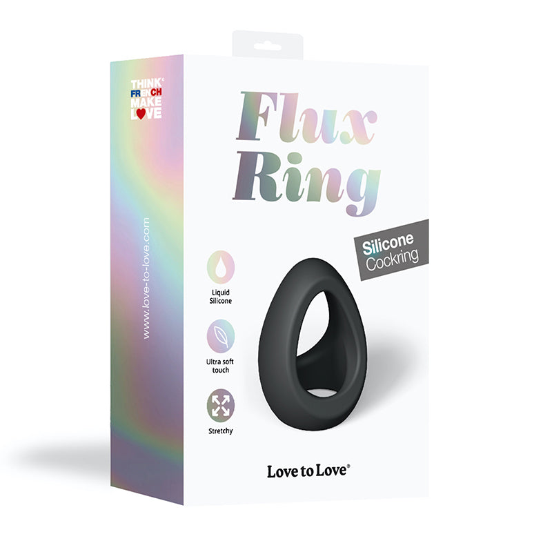 Lovely Planet - Love to Love Flux Ring Silicone Cockring Noir - Cockrings - Silicone