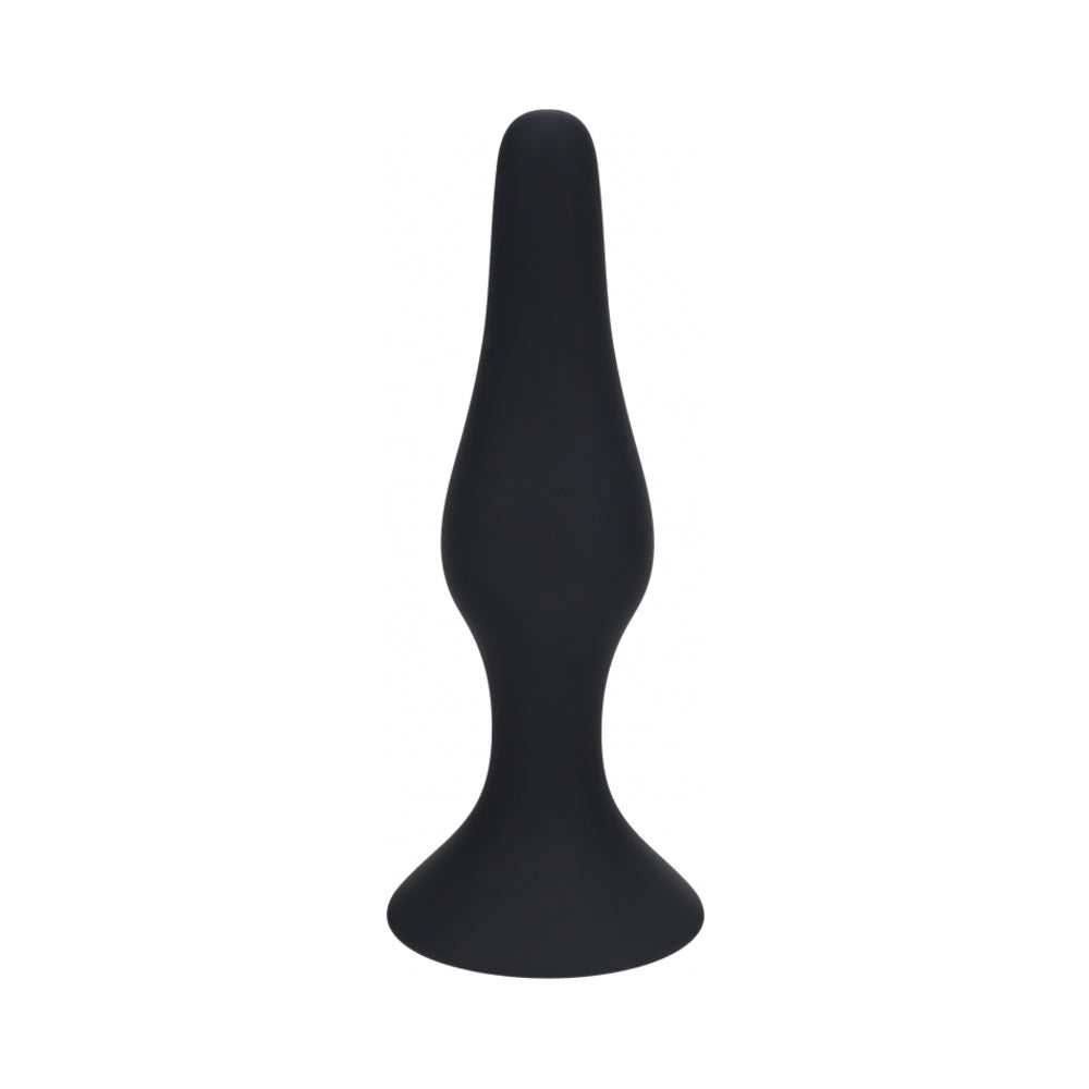 Shots - LEVELZ Slim Silicone Anal Plug Large Black - Anal Toys & Stimulators