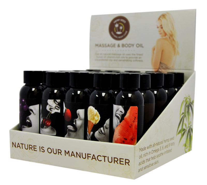 Earthly Body - Earthly Body Edible Massage Oil Counter Display (25 asst 2oz bottles) - Lubricants, Creams & Glides - Liquid