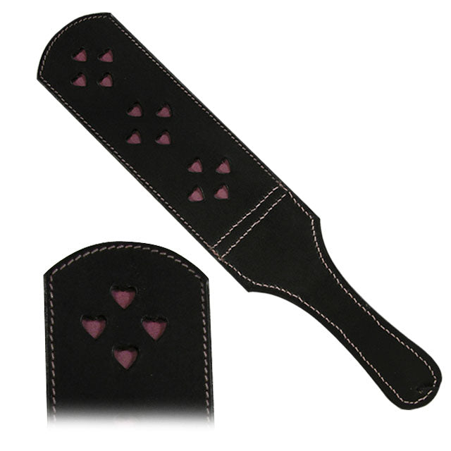 Ruff Doggie Styles - Double Heart Slapper (Leather) - Bondage & Fetish Toys