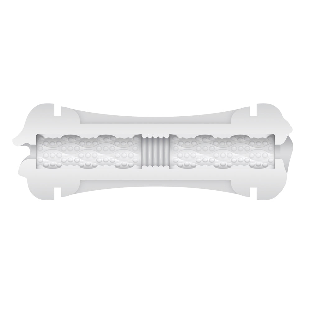 Zero Tolerance - Zero Tolerance Double Dip Dual-Ended Realistic Stroker with Movie Download White - Masturbation Aids for Males - TPE/TPR/Elastomers