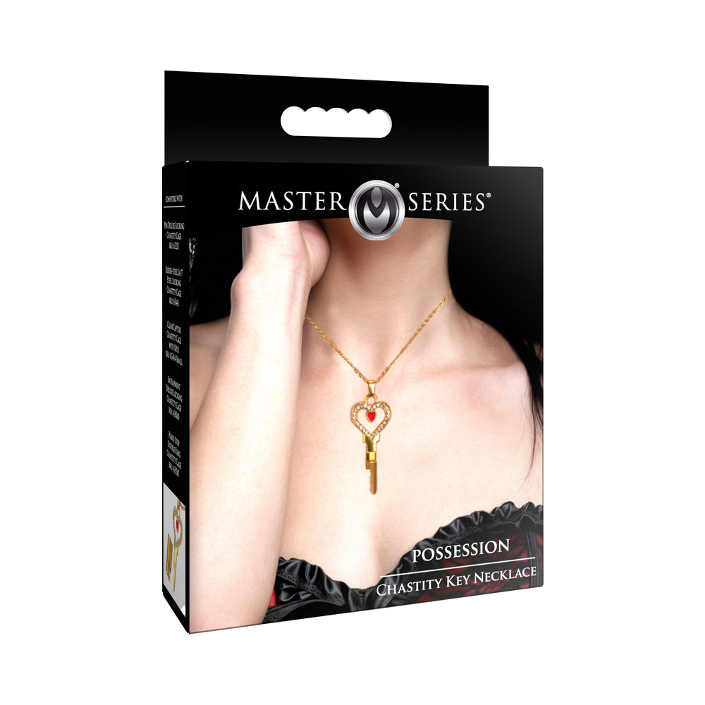 XR Brands - Master Series Chastity Key Necklace - Bondage & Fetish Toys - Metal
