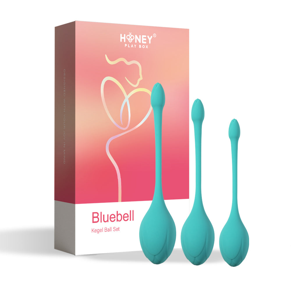 Honey Play Box - Honey Play Box Bluebell Floral Weighted Kegel Ball 3-Piece Set - Sexual Wellness - Silicone