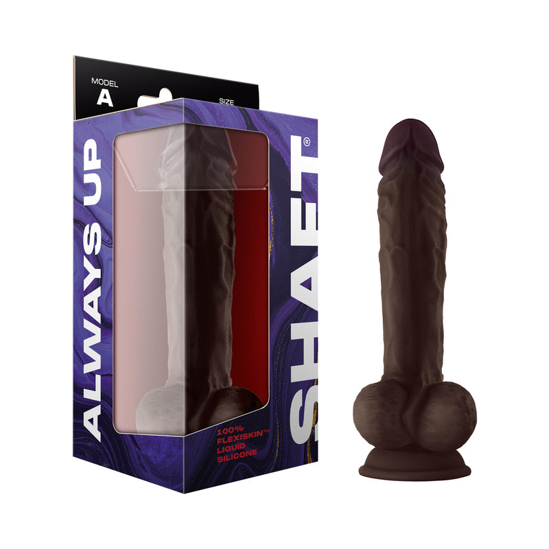 Shaft Shaft Model A: 10.5 in. Dual Density Silicone Dildo with Balls Mahogany