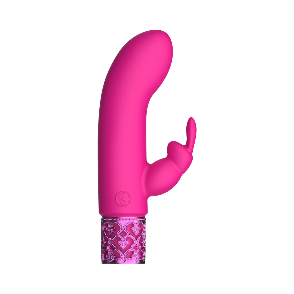 Shots - Royal Gems Dazzling Rechargeable Silicone Miniature Rabbit Vibrator Pink - Vibrators - Silicone