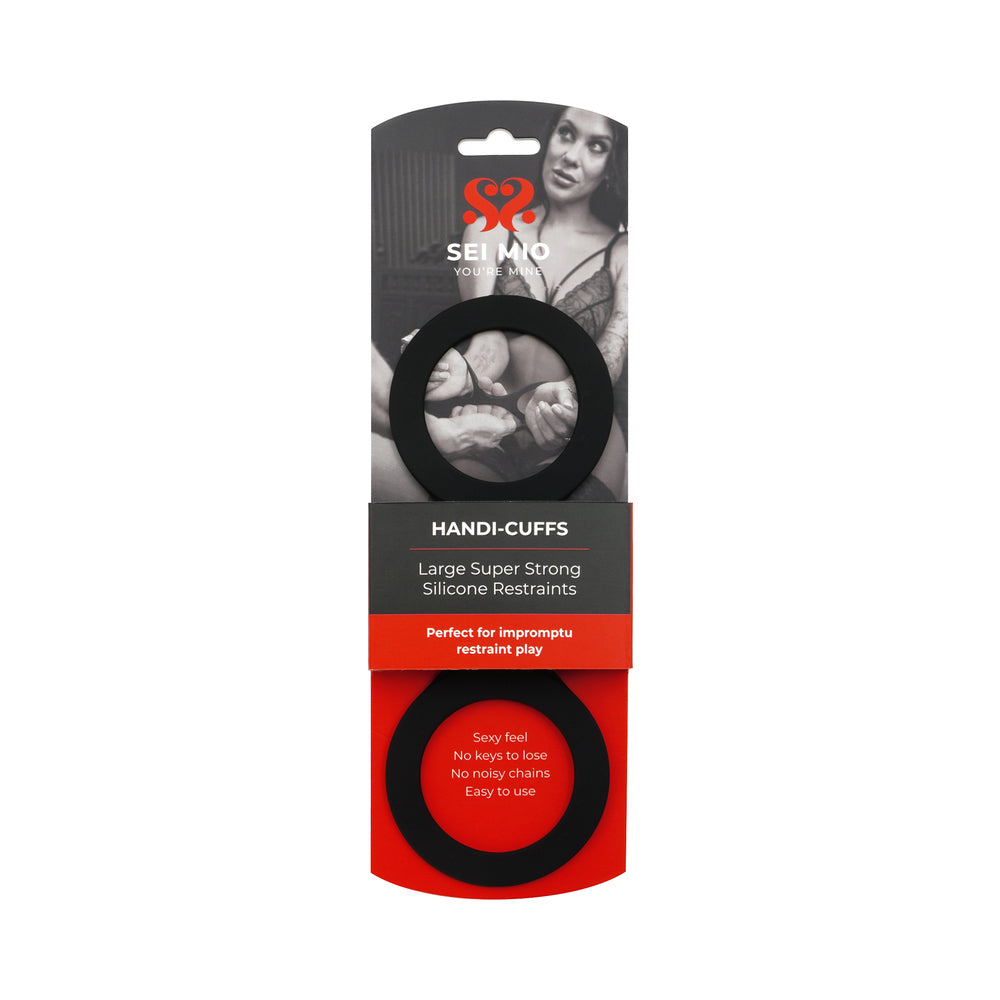 Creative Conceptions - SEI MIO Handi-Cuffs Large Super Strong Silicone Restraint Cuffs - Bondage & Fetish Toys - Silicone